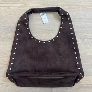 abercrombie brown suede purse